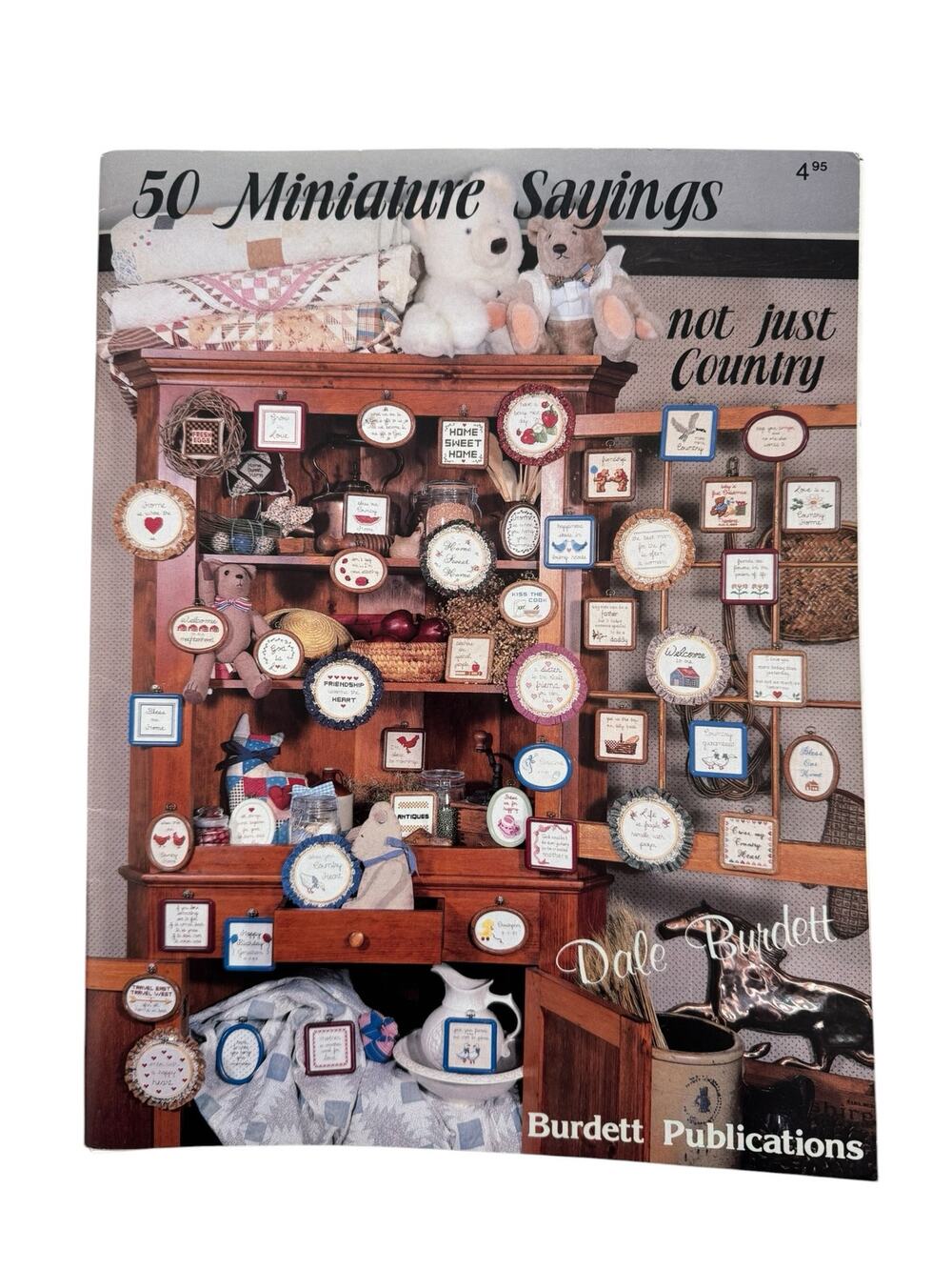 Vintage 50 Miniature Sayings Not Just Country Cross Stitch Design Book Burdett